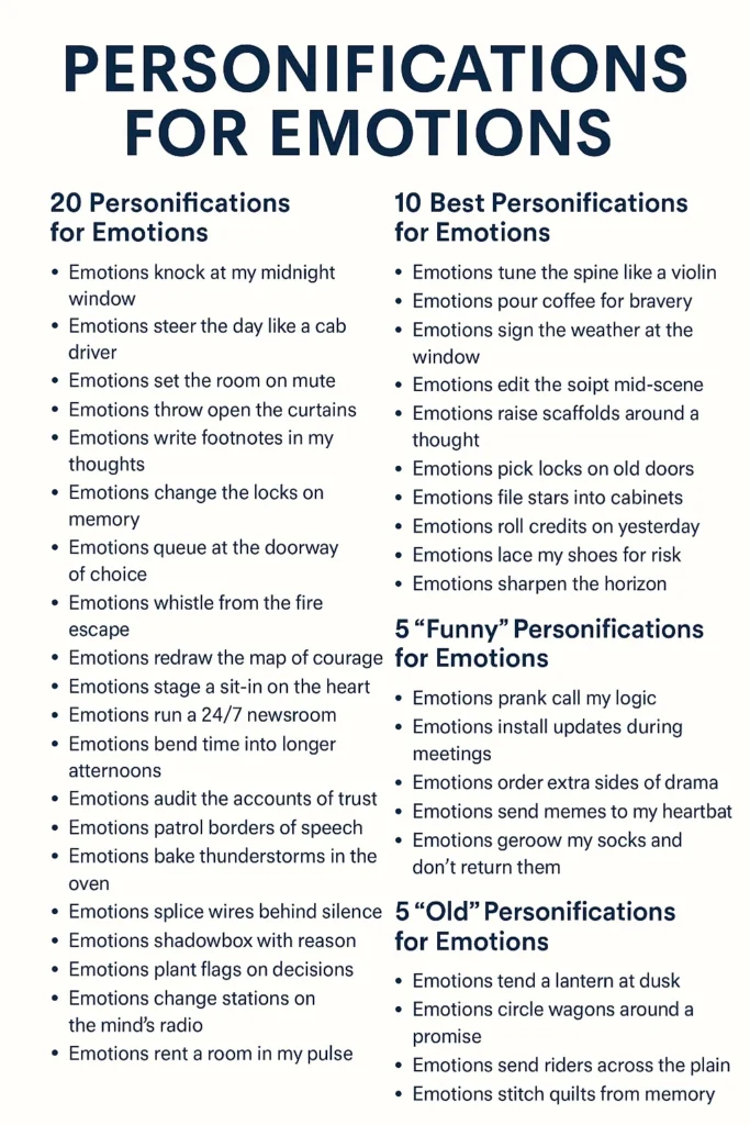 personifications for emotions