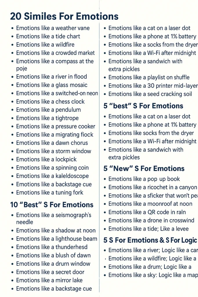 similes for emotions