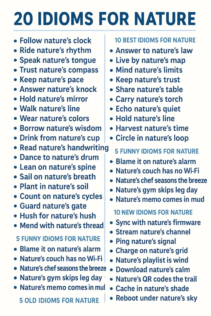 Nature idioms