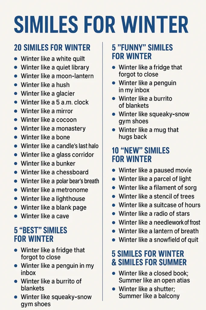 winter comperisions