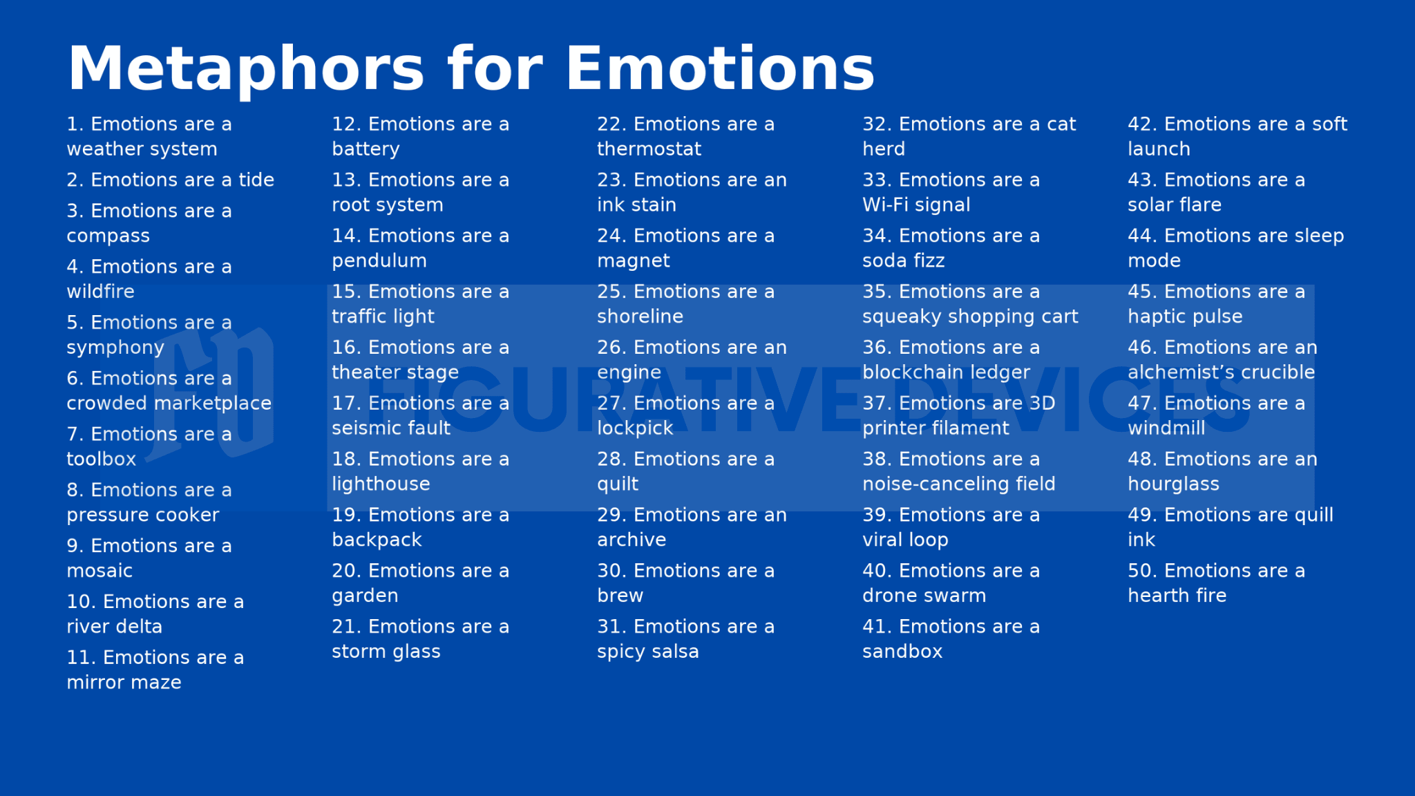 50 Metaphors For Emotions: Emotional Comparisons – Figurative Devices