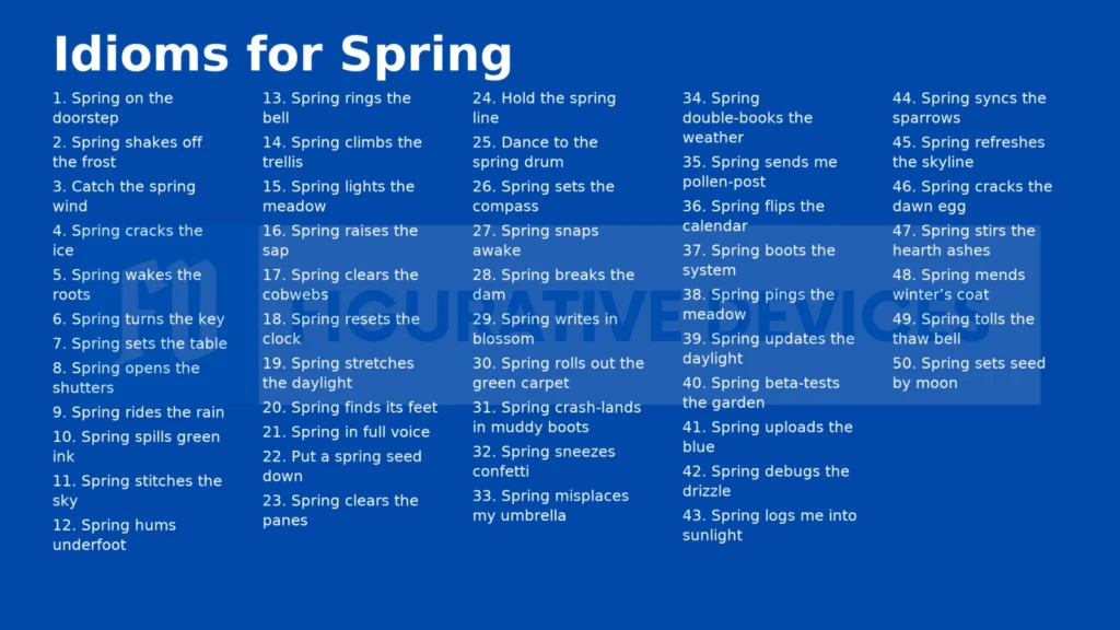 50 blooming season phrases